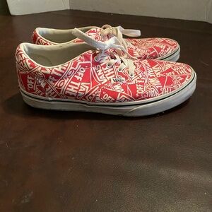 Red aop vans